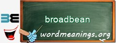WordMeaning blackboard for broadbean